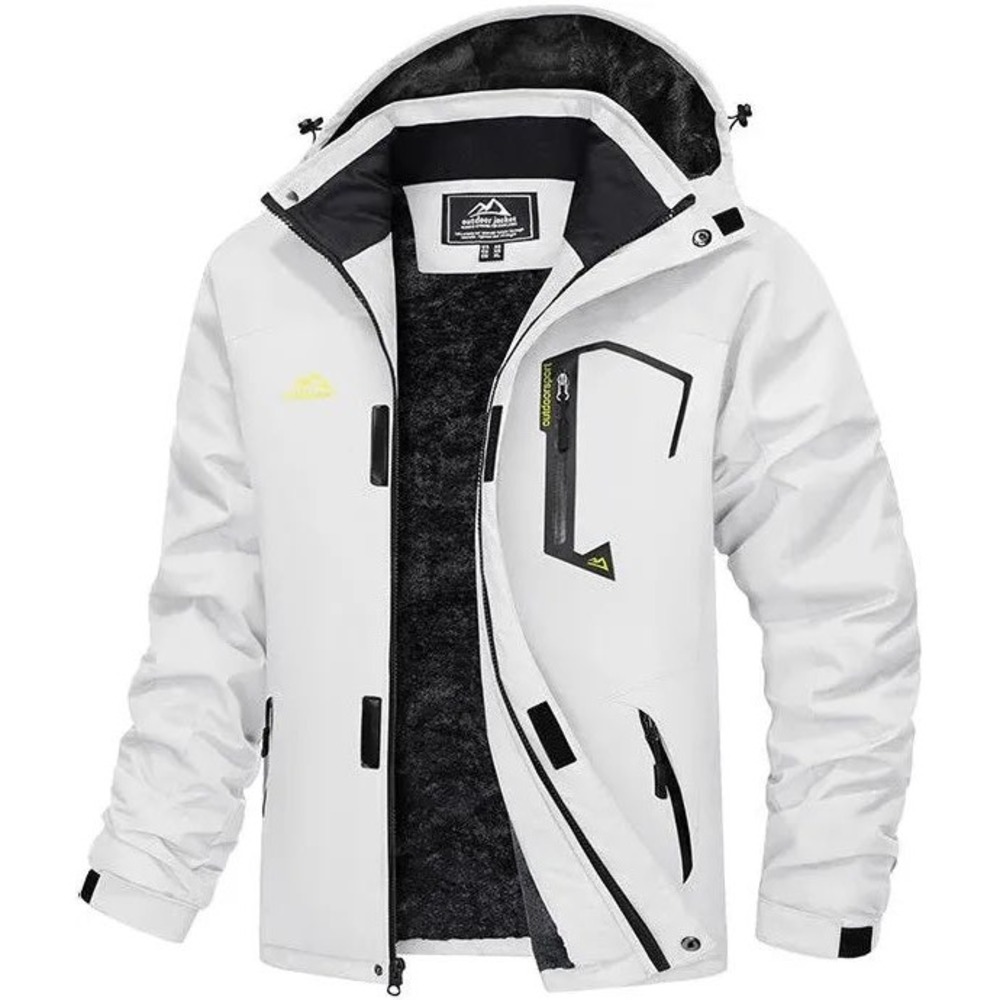 Outdoor Sport Ski Jacket White Black Hooded Winter Snowboarding Outerwear‎ M New